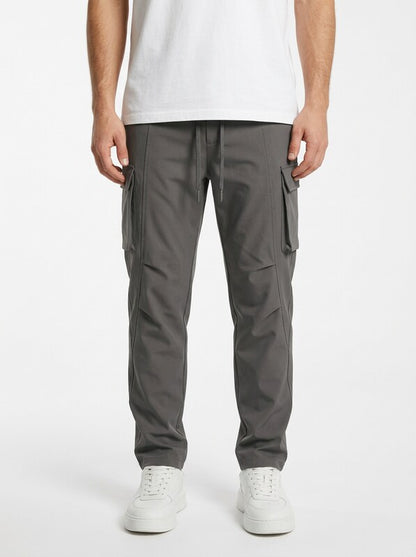 Men’s Cargo Pants with Camo Print and Drawstring Waist