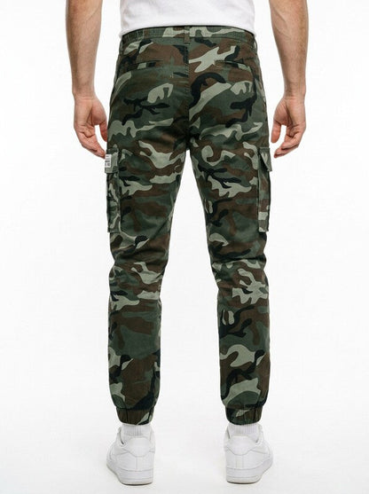 Men's Camouflage Cargo Jogger Pants with Drawstring Waist