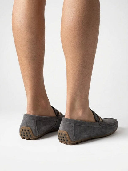 Men’s Textured Casual Loafers Rubber Sole