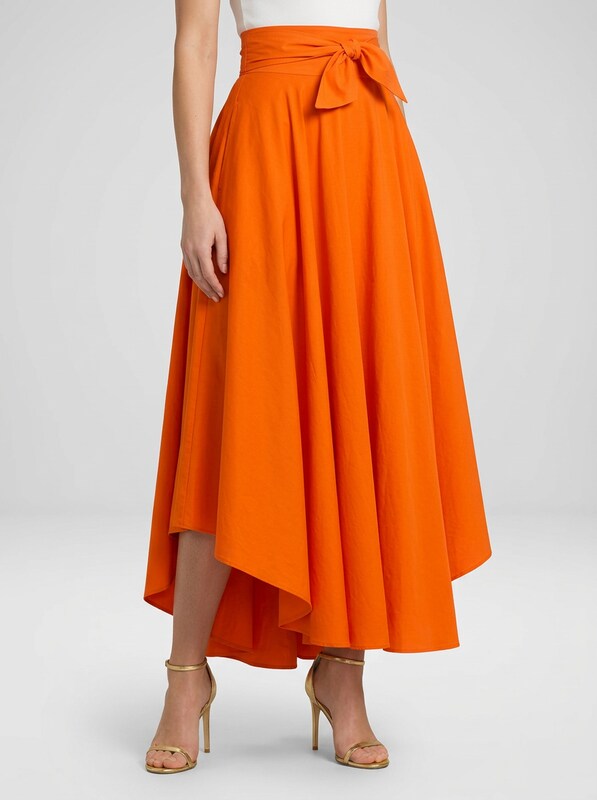 Women's Elegant A Line Maxi Skirt with High Waist and Side Pockets