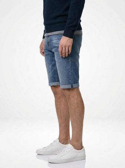 Men’s Slant Pocket Denim Jeans Shorts Regular Fit Stretch