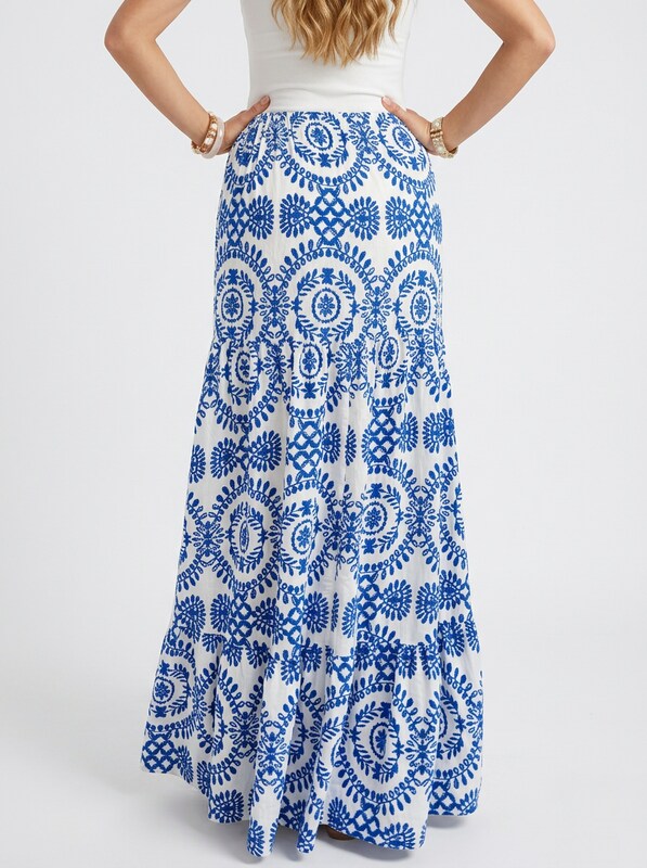 All-Over Print Midi Skirt