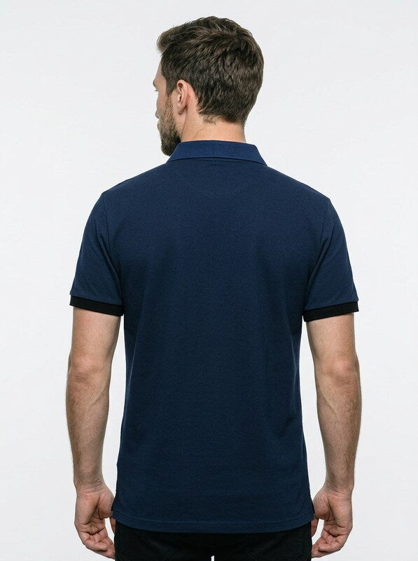 Men’s Casual Short-Sleeve Striped Polo Shirt