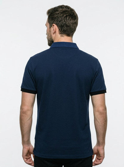 Men’s Casual Short-Sleeve Striped Polo Shirt