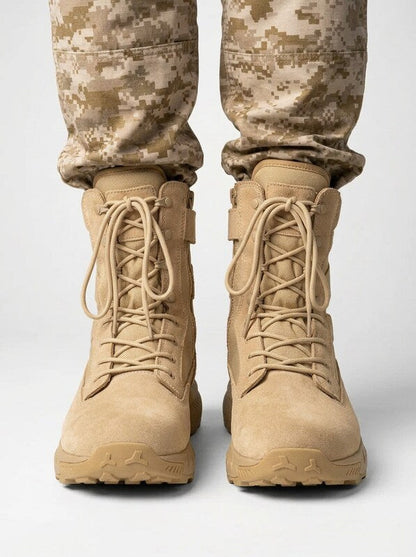 Men’s Tactical Work Boots Side Zipper Lace Up