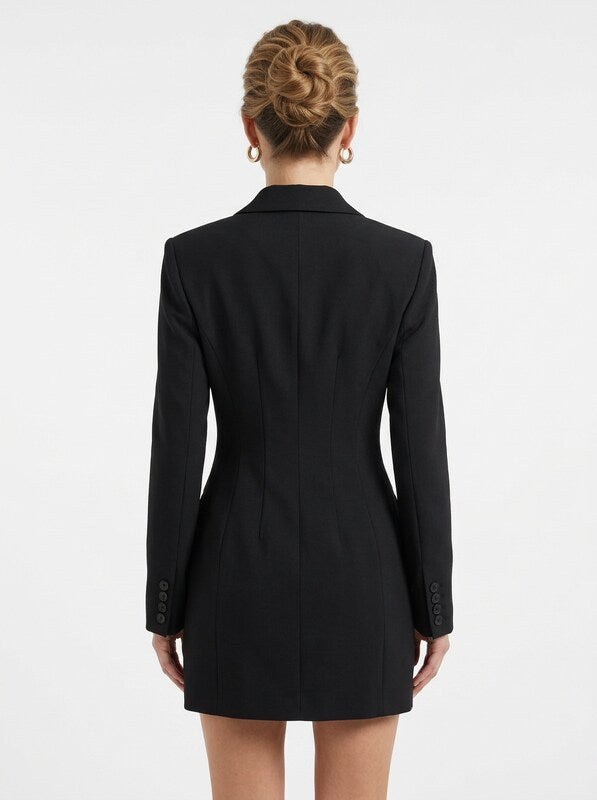 Single Breasted Lapel Blazer Dress