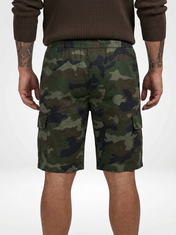 Men’s Camo Print Drawstring Cargo Shorts