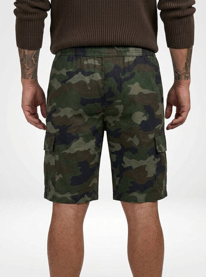 Men’s Camo Print Drawstring Cargo Shorts