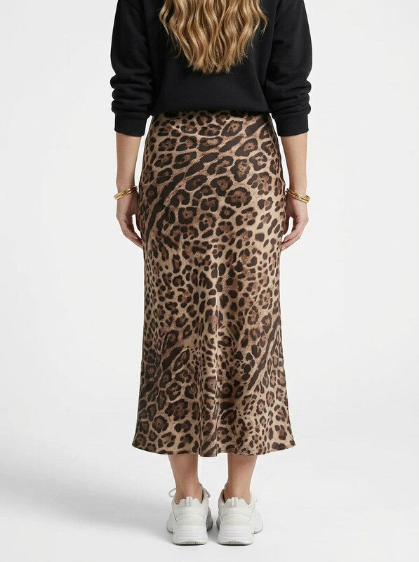 Leopard Print Long Skirt Timeless Elegant Style