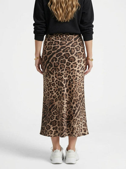 Leopard Print Long Skirt Timeless Elegant Style