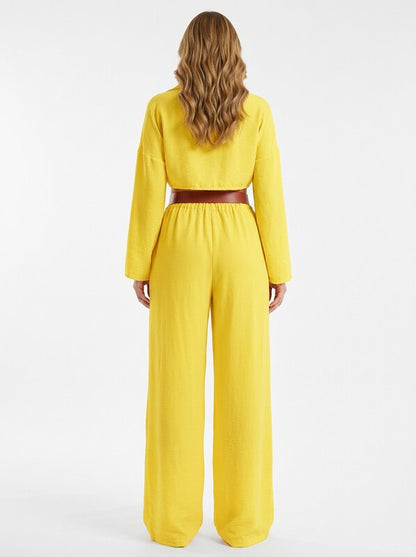 Women's Linen Front Tie Beach Trousers