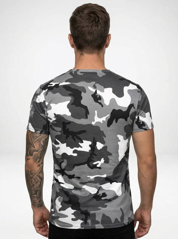 Men's Camouflage Crew Neck Short Sleeve T-Shirt with Street Fit