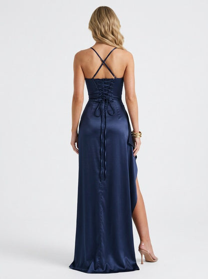 Women’s Navy Blue Formal Evening Maxi Dress