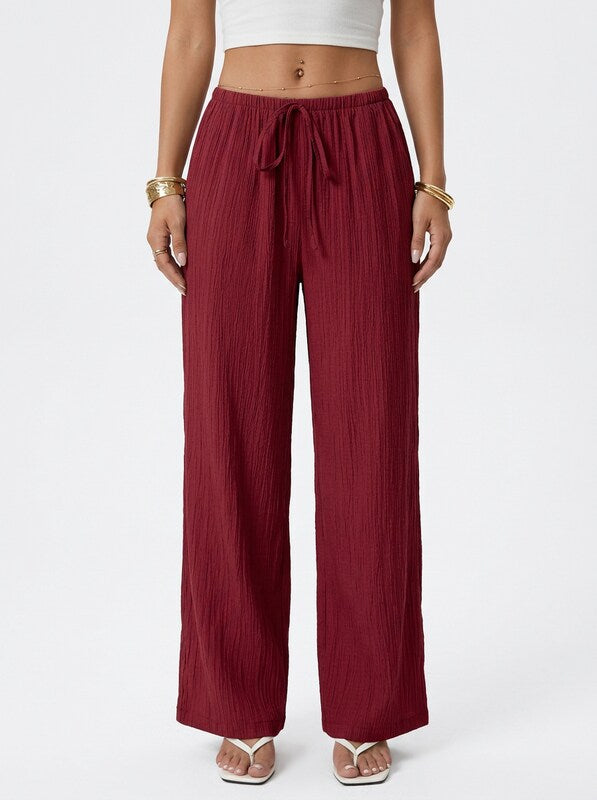 Women's Drawstring Wide Leg Pants