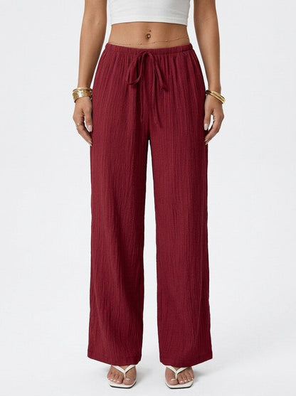 Women's Drawstring Wide Leg Pants