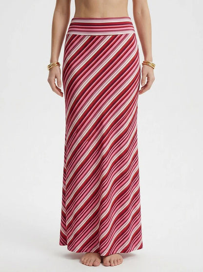 Striped Knit Maxi Skirt