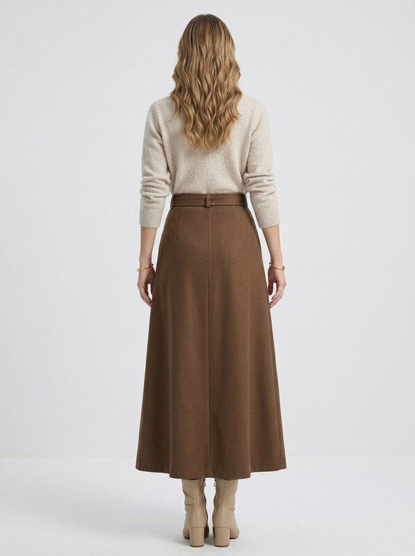 Timeless Elegant High Waisted Midi Skirt for Women
