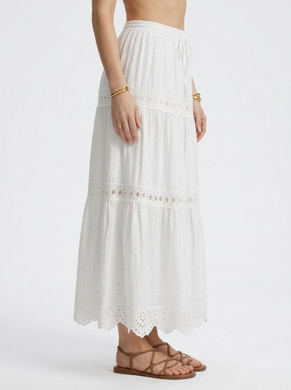 Tiered Maxi Skirt with Adjustable Drawstring