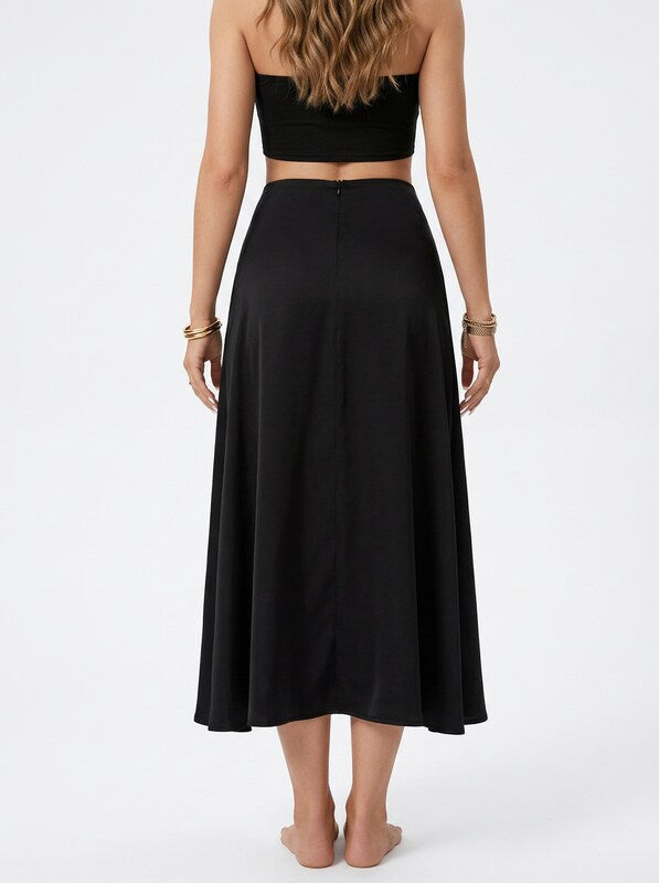 Flowing A Line Midi Skirt