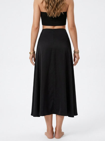 Flowing A Line Midi Skirt