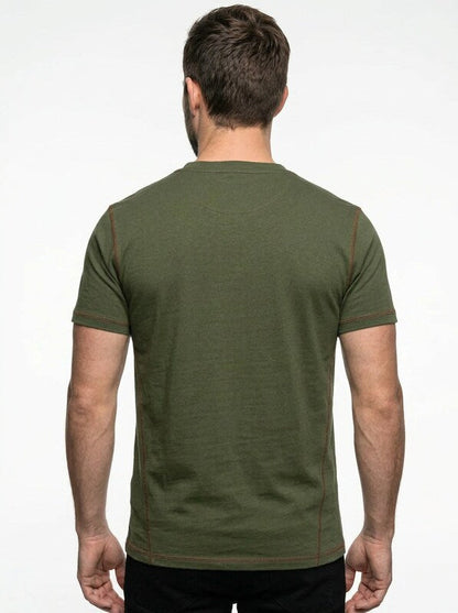 Men’s Short Sleeve Henley T-Shirt in Cotton Blend with Button Placket