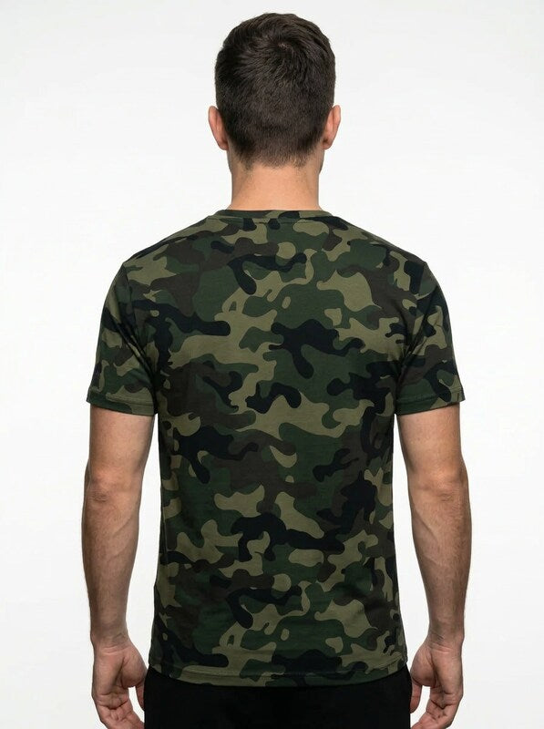 Men’s Camouflage Round Neck Short Sleeve T Shirt for Everyday Wear