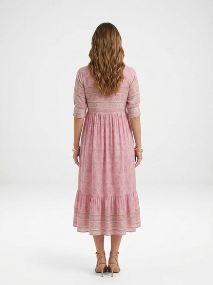 Women's Summer Midi Dress Boho Beach Style
