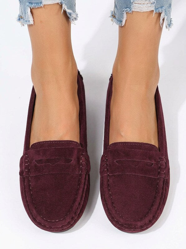 Women's Suede Knit Slip-On Flats