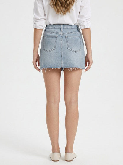 Vintage Frayed Denim Mini Skirt