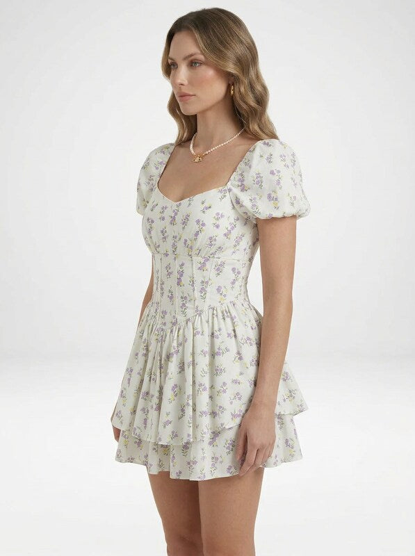 Summer Floral Corset Mini Dress