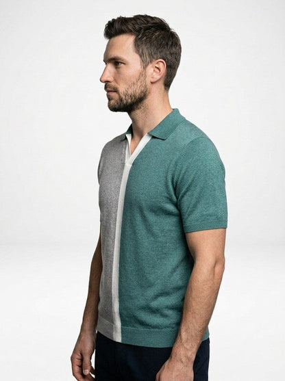 Men’s Two-Tone Cotton Polo Shirt