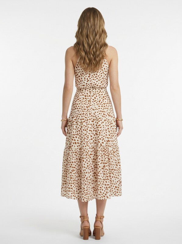 Polka Dot Halter Midi Summer Dress