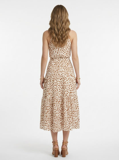 Polka Dot Halter Midi Summer Dress