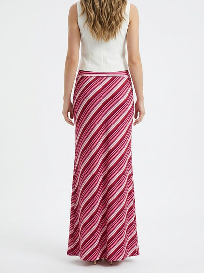 Striped Knit Maxi Skirt