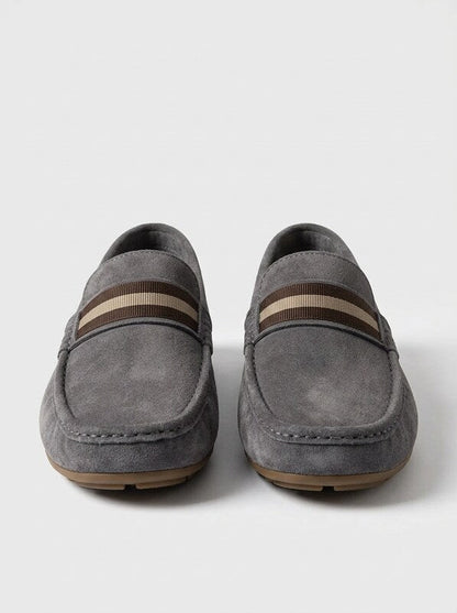 Men’s Textured Casual Loafers Rubber Sole