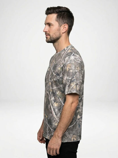 Men’s Camo Print Drop Shoulder Short Sleeve T Shirt