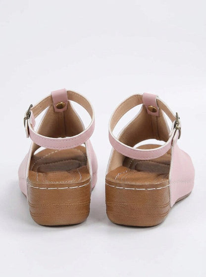 Structured Ankle Strap Platform Sandals