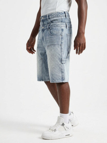 Regular Fit Cargo Denim Jeans Shorts for Men