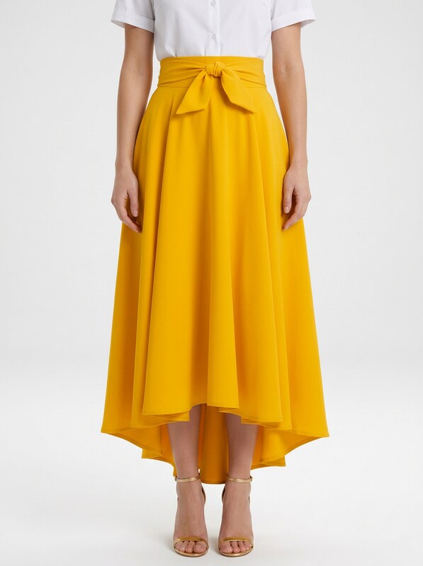 Women's Elegant A Line Maxi Skirt with High Waist and Side Pockets