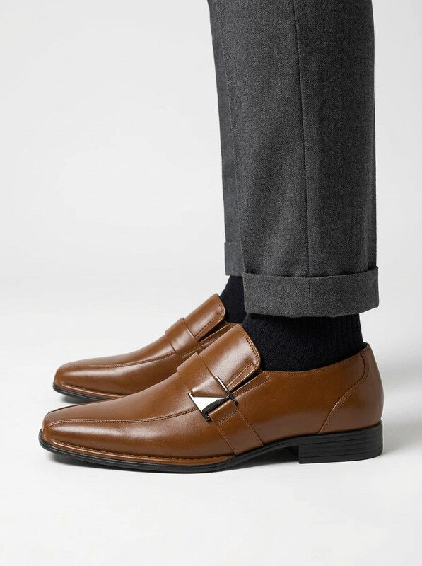 Men’s Square Toe Dress Loafers Slip On