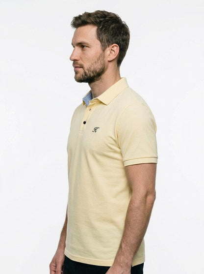 Men’s Short Sleeve Polo Shirt with Letter Embroidery