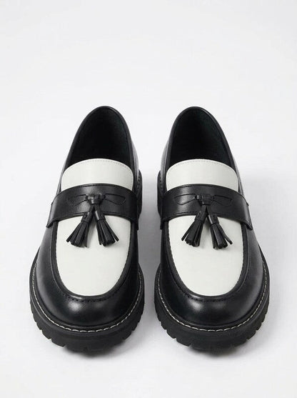 Men's Fringe Detail Thick Sole Oxford Shoes