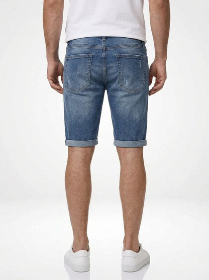 Men’s Slant Pocket Denim Jeans Shorts Regular Fit Stretch