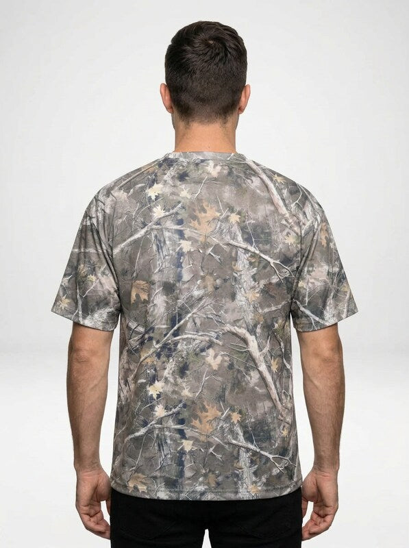 Men’s Camo Print Drop Shoulder Short Sleeve T Shirt