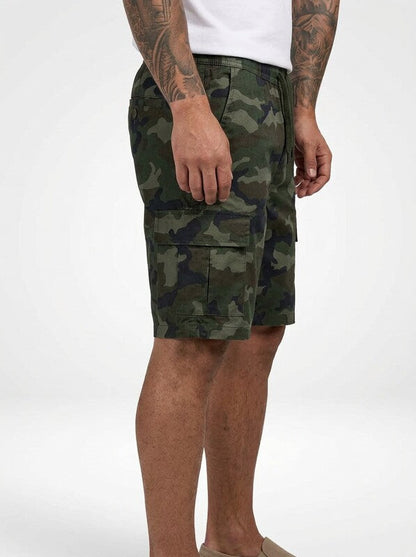 Men’s Camo Print Drawstring Cargo Shorts