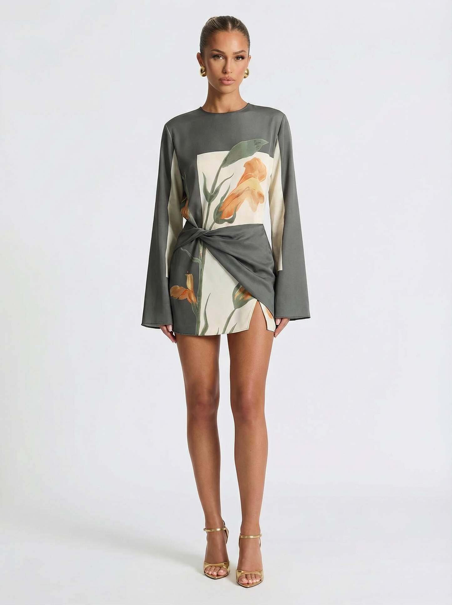 Floral Twist Cocktail Mini Dress