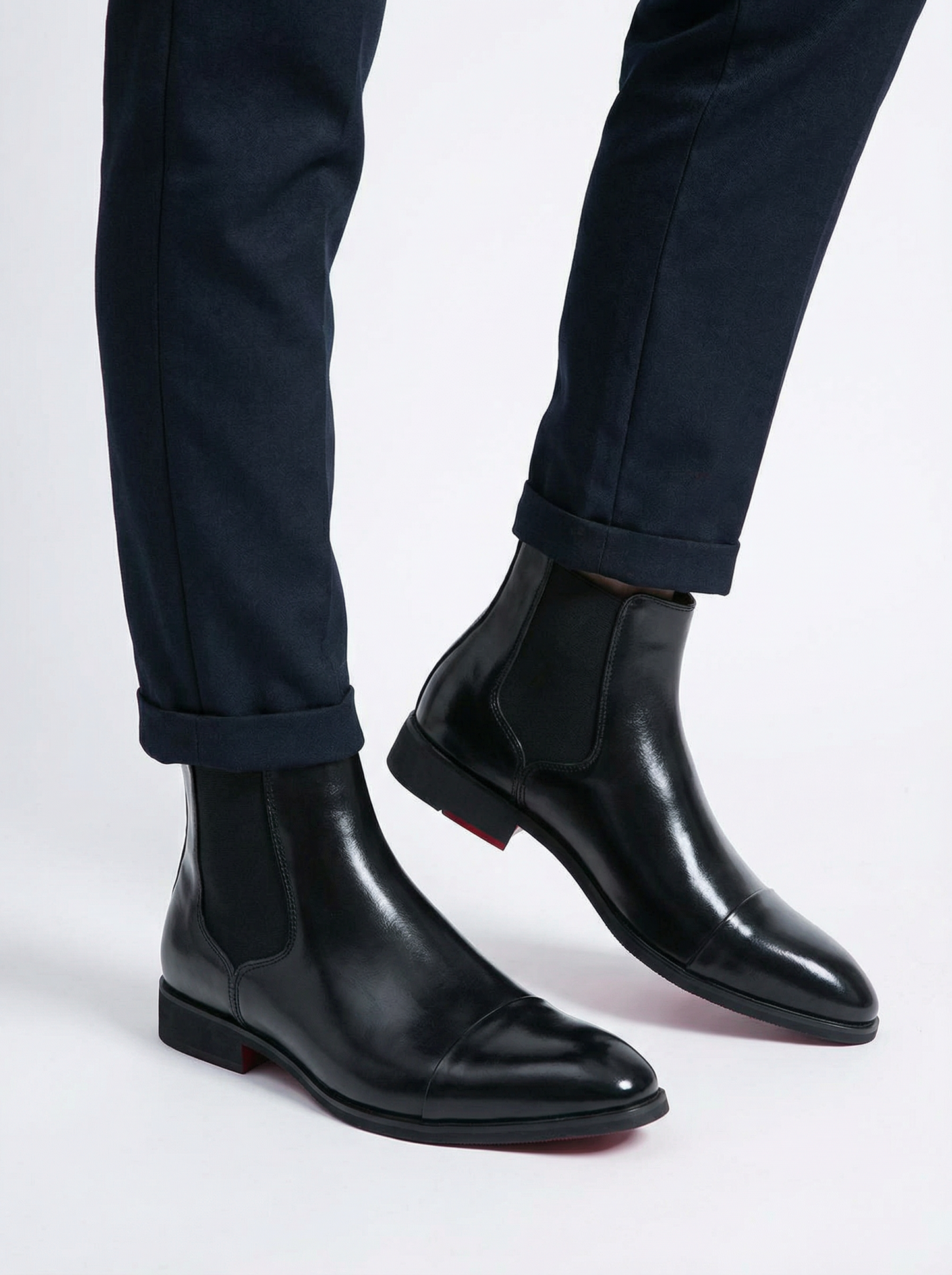 Men’s Chelsea Boots with Red Soles