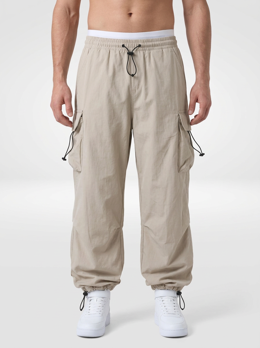 Men’s Relaxed Fit Cargo Pants with Drawstring Waist