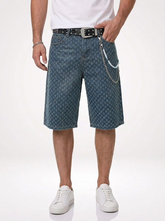 Men’s Vintage Street Denim Jeans Shorts Loose Fit