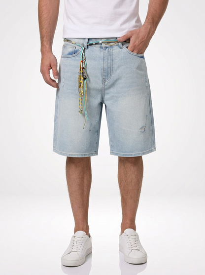 Men’s Vintage Street Denim Jeans Shorts Loose Fit